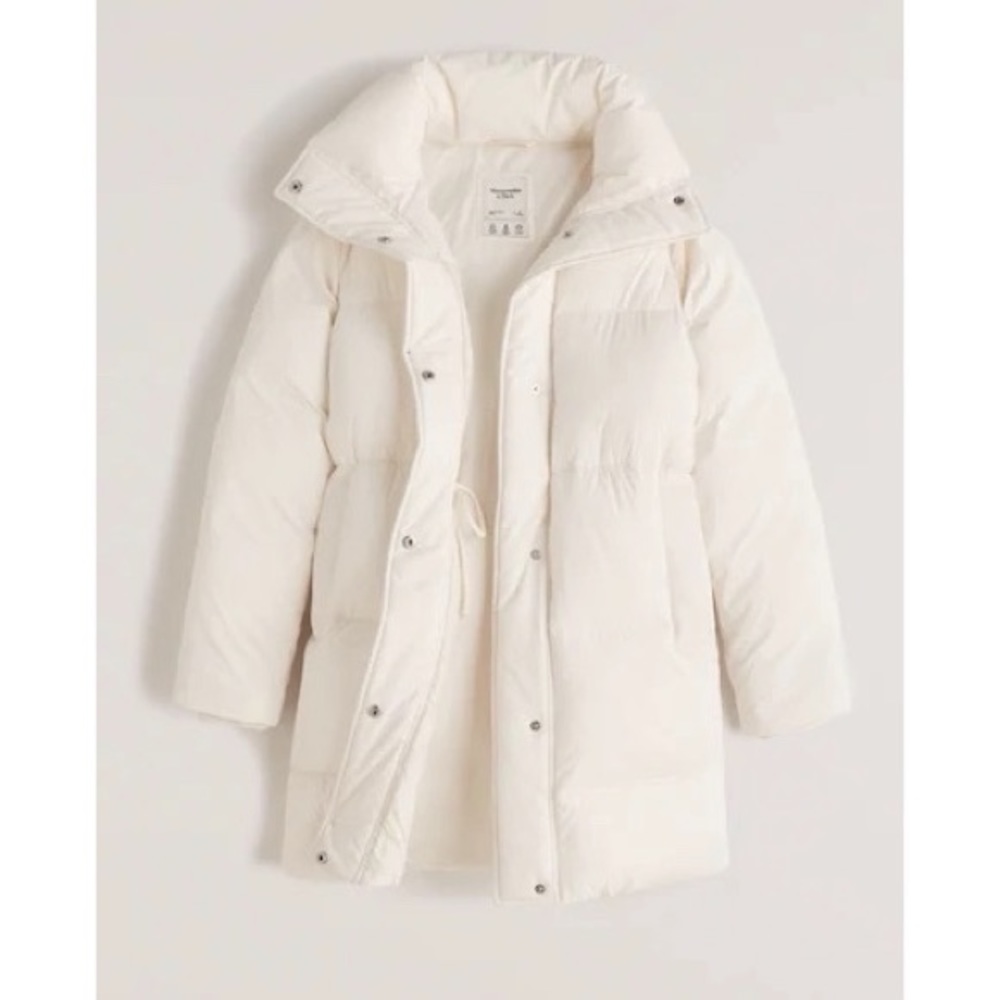 New S Abercrombie off-white puffer coat